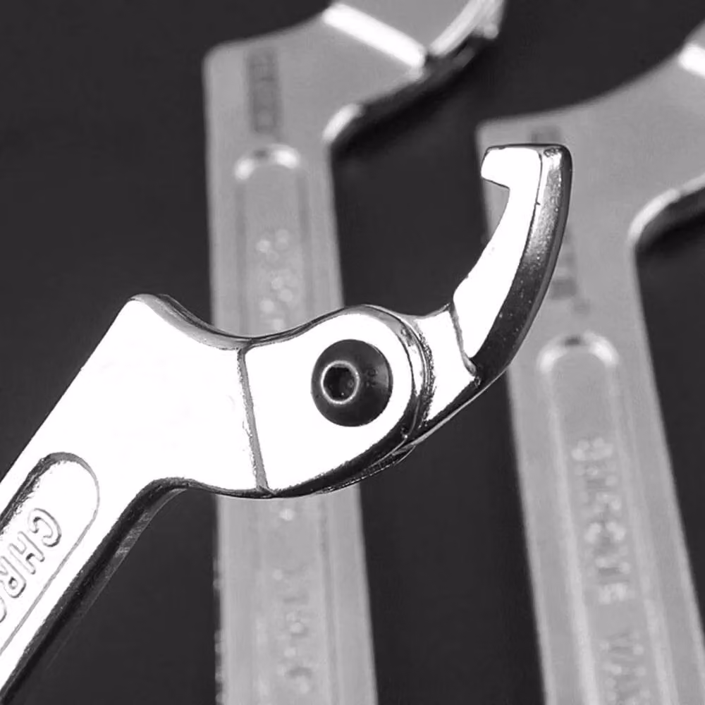 VOGREX Adjustable Hook Wrench C Spanner Hand Tool, 19-51mm, Silver Steel – 3
