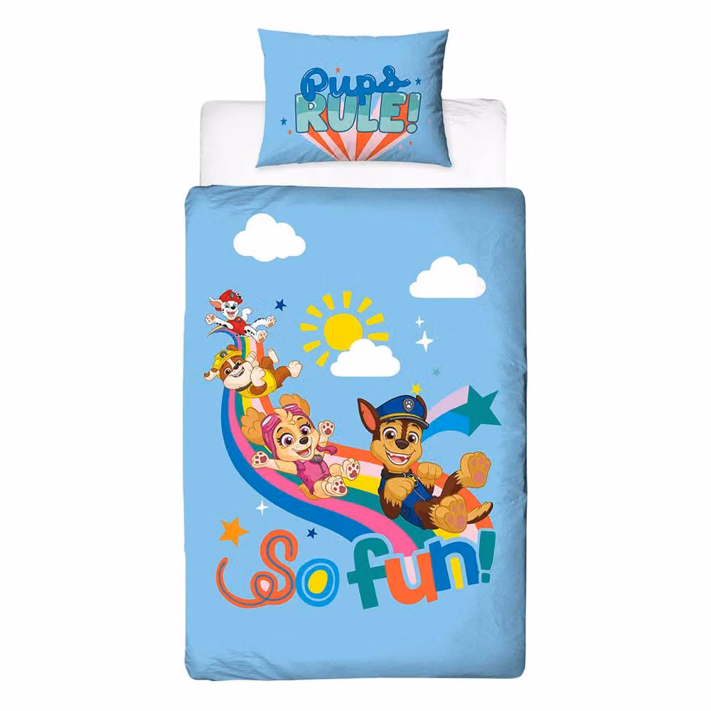 Paw Patrol Reversible Duvet Cover and Pillowcase Set, Multicolour, W: 90 cm, L: 200 cm – 2
