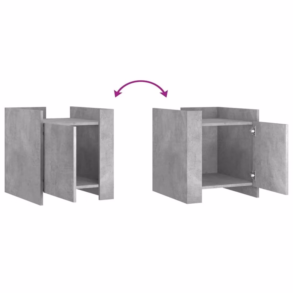 Berkfield Home Bedside Cabinet in Concrete Grey, W/D/H: 45 x 50 x 50 cm – 4