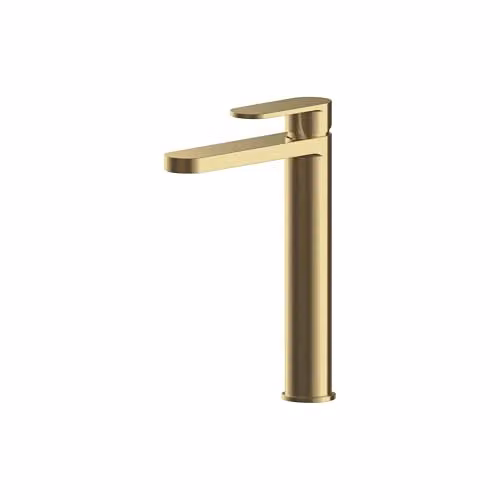 Balterley Tall Basin Mixer Tap in Brushed Brass, W/D/H: 5.2 x 18.7 x 29 cm – 1