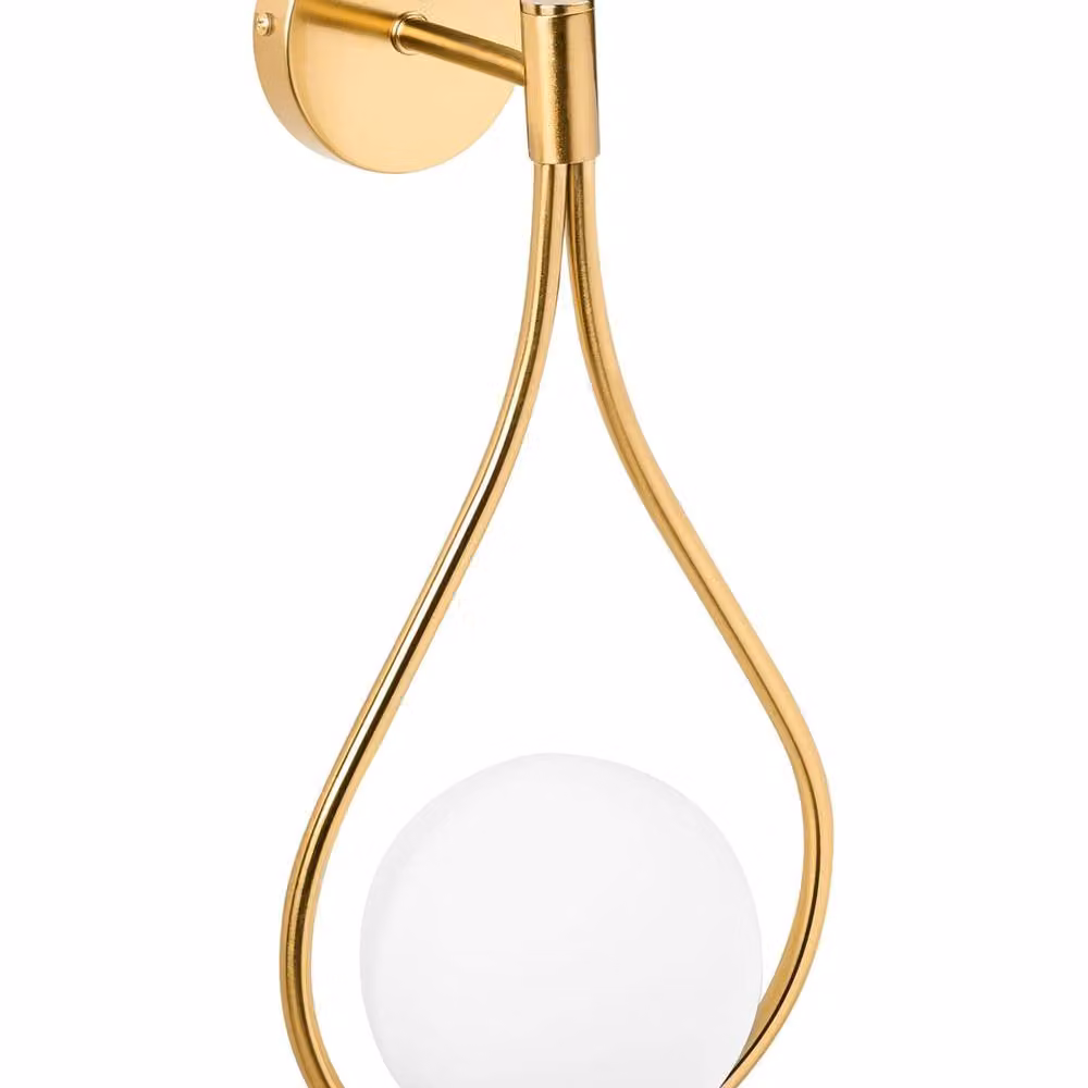 Wyld and Coco Gold Wall Lamp with Transparent Tear Shaped Glass Shade – 2