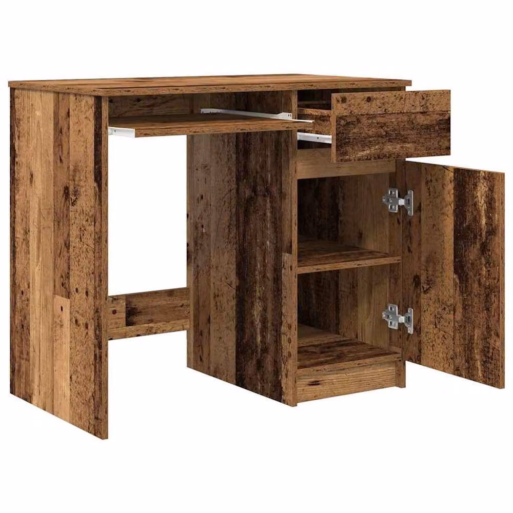 Berkfield Writing Desk in Brown Old Wood, W/D/H: 86 x 49 x 76 cm – 3