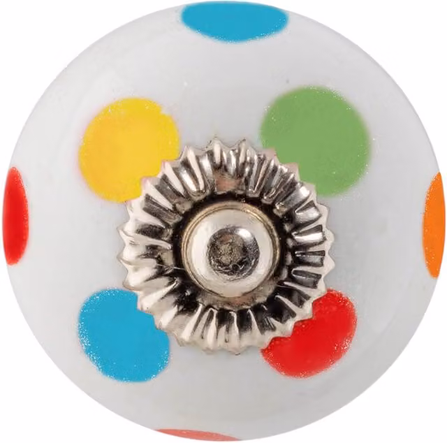 Nicola Spring Multicolour Polished Ceramic Round Cabinet Knob