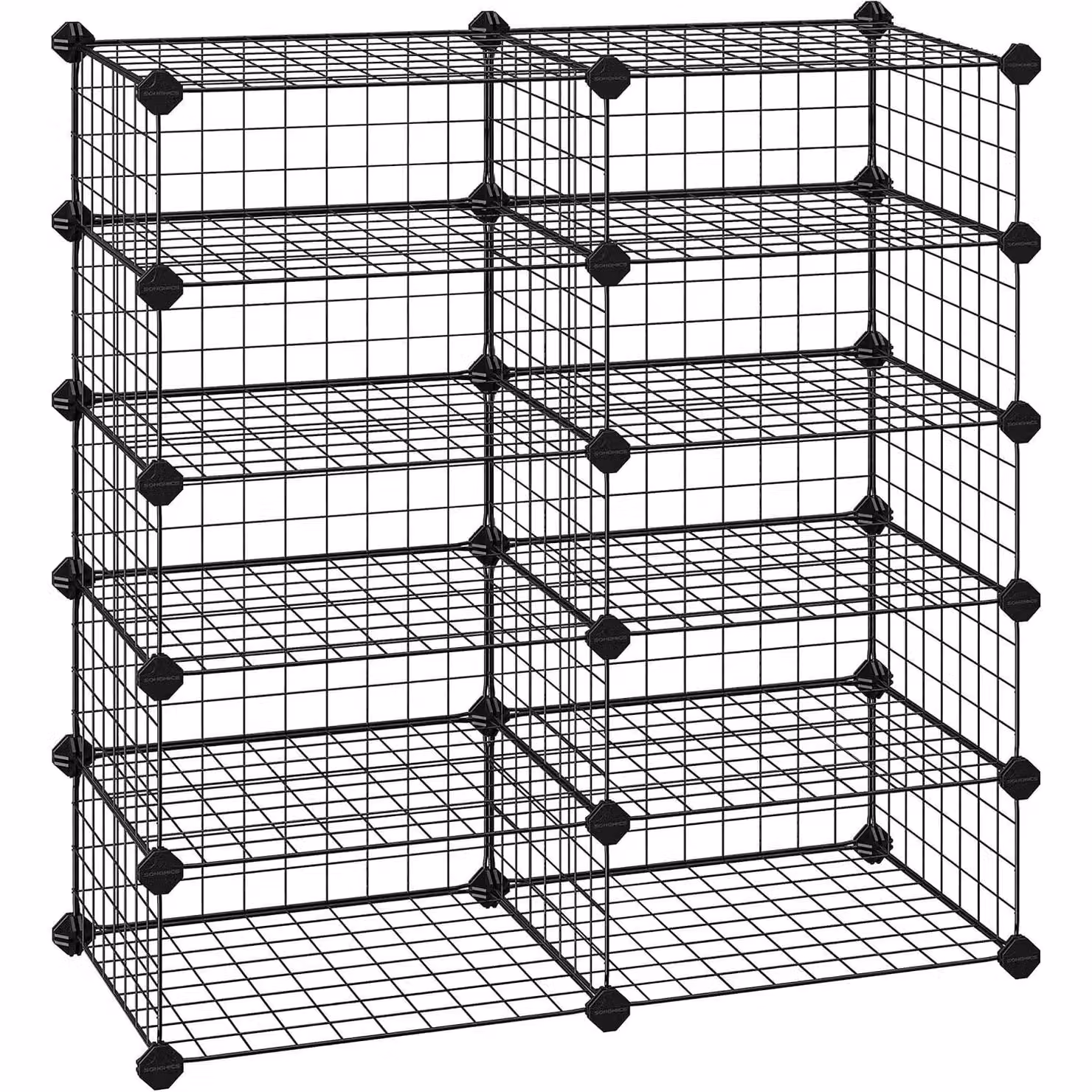 SONGMICS Modular DIY Metal Wire Cube Shoe Organiser in Black – 2