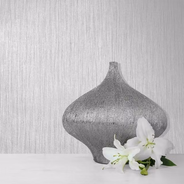 Muriva Abstract Plain Grey Wallpaper Roll