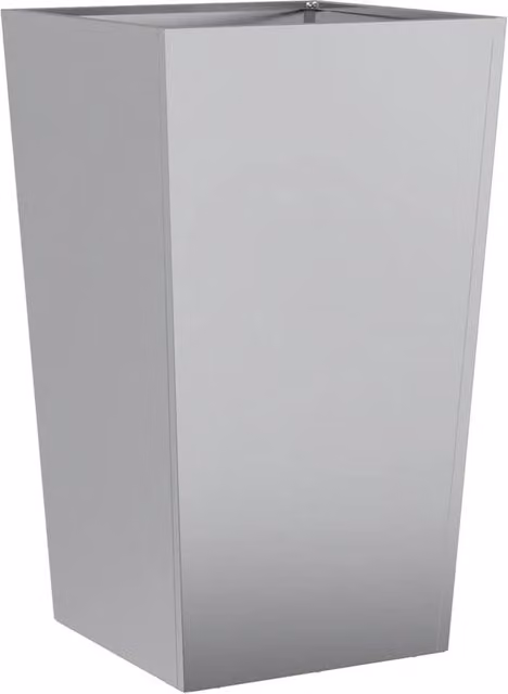 Berkfield Home Galvanised Steel Garden Planter in Grey, W/D/H: 45 x 45 x 75 cm