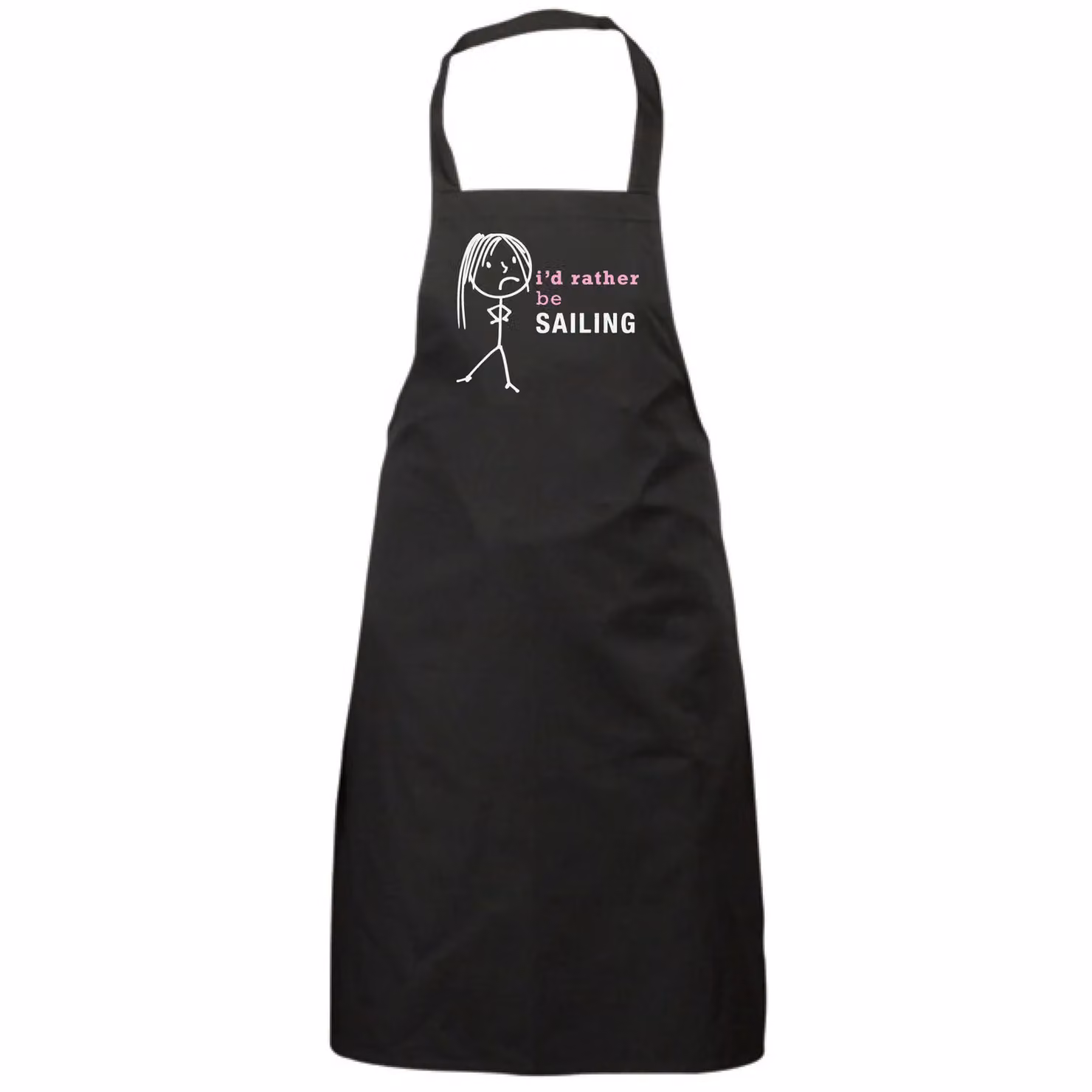 60 Second Makeover Women's I'd Rather Be Sailing Apron in Black – 2