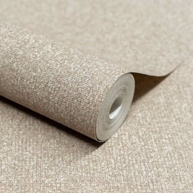 Grandeco Boutique Monroy Semi Plain Embossed Wallpaper in Beige