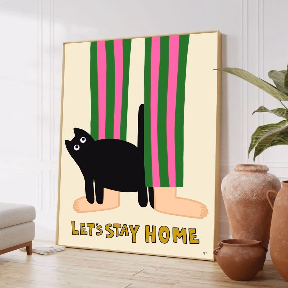 The Paper Tail Let's Stay Home Multicolour Typography Illustration Paper Poster, W: 21.0 cm, H: 29.7 cm – 2
