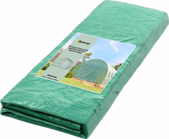 Outsunny Green PE Greenhouse Replacement Cover for Winter Garden Tunnels, W/D/H: 4 x 3 x 2 m – 1