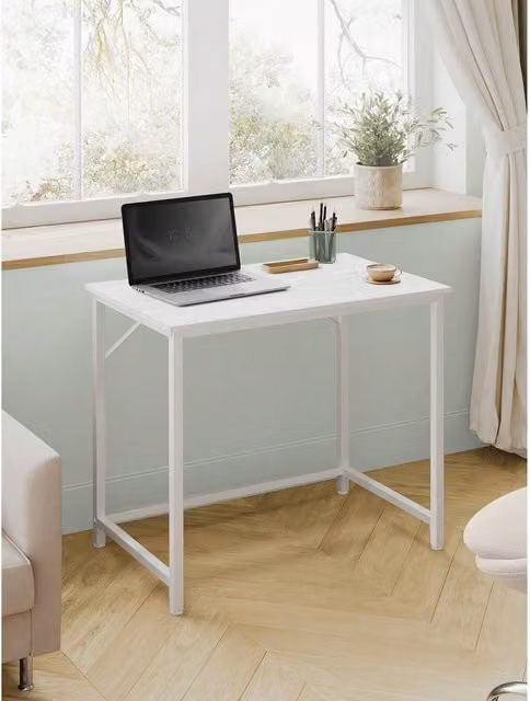 VASAGLE Industrial Writing Desk in White