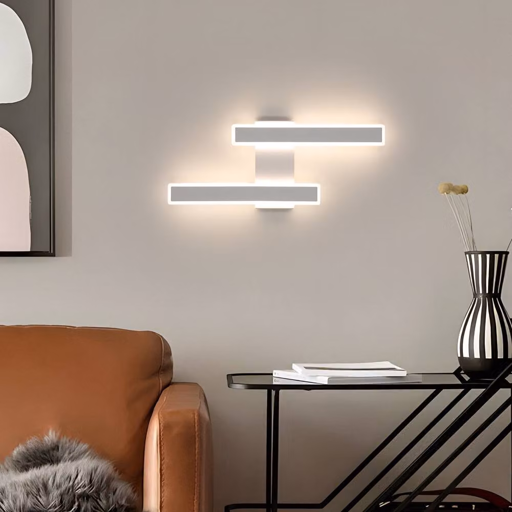 Pheashine White Double Linear LED Wall Sconce, 32W, 3-Colour Changing (3000K-6500K) – 2