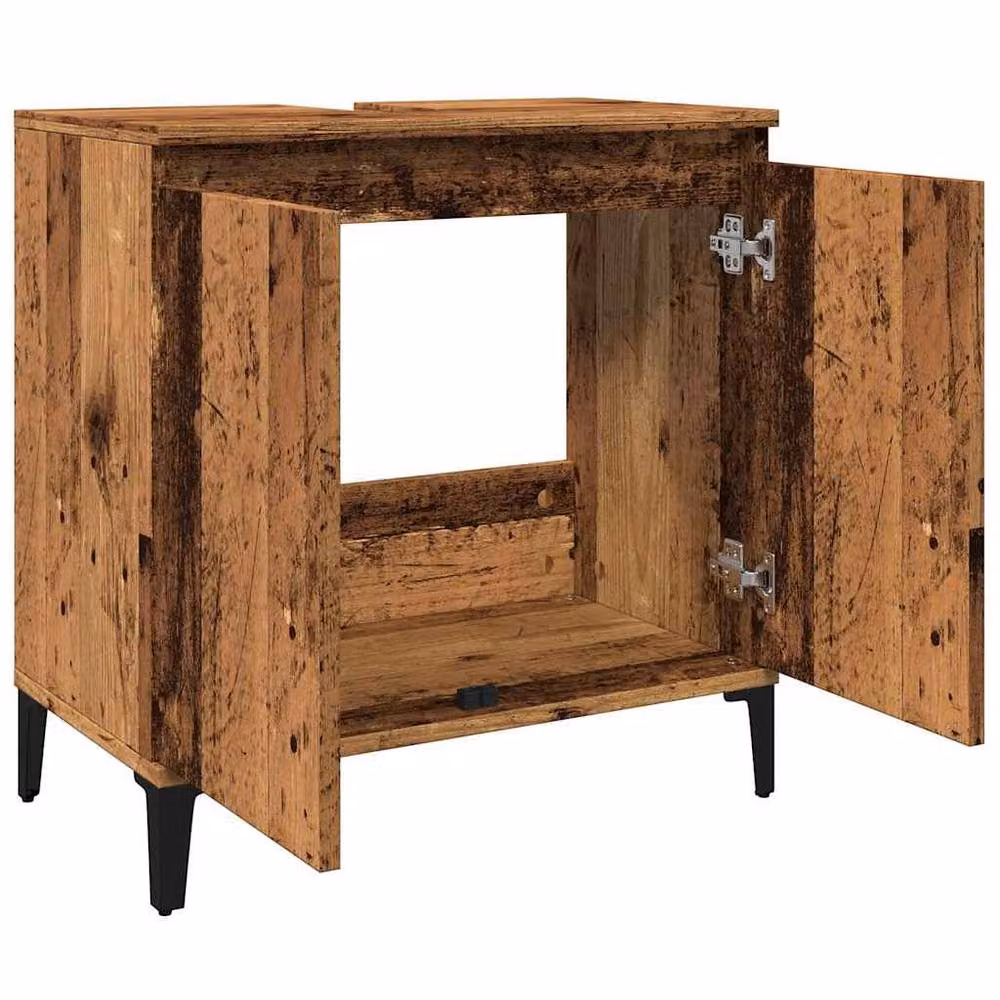 Berkfield Home Sink Cabinet in Old Wood Brown, W/D/H: 58 x 33 x 60 cm – 4