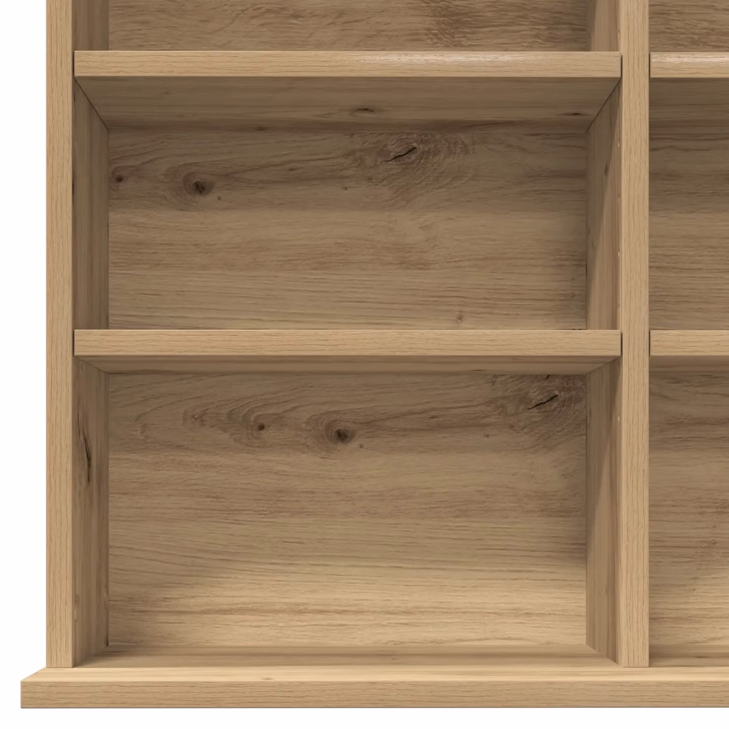 Berkfield Home CD Cabinet in Artisan Oak and Beige, W: 101 cm, D: 23 cm, H: 177.5 cm – 4