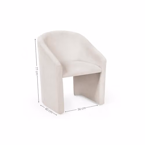 Julian Bowen Anthea Beige Chenille Fabric Tub Dining Chair – 2