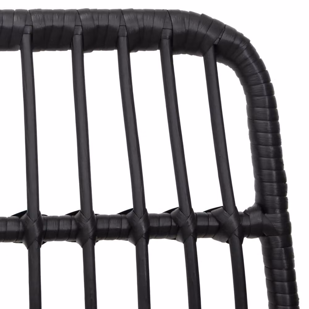 Berkfield Home Set of 2 Black PE Rattan Garden Chairs, W/D/H: 48 x 62 x 84 cm – 4