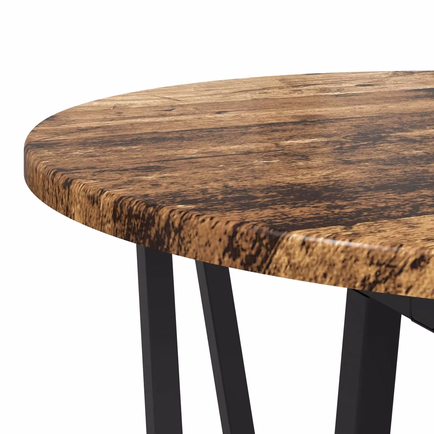Berkfield Home Industrial Round Side Table Set of 2 in Brown Wood and Metal – 4