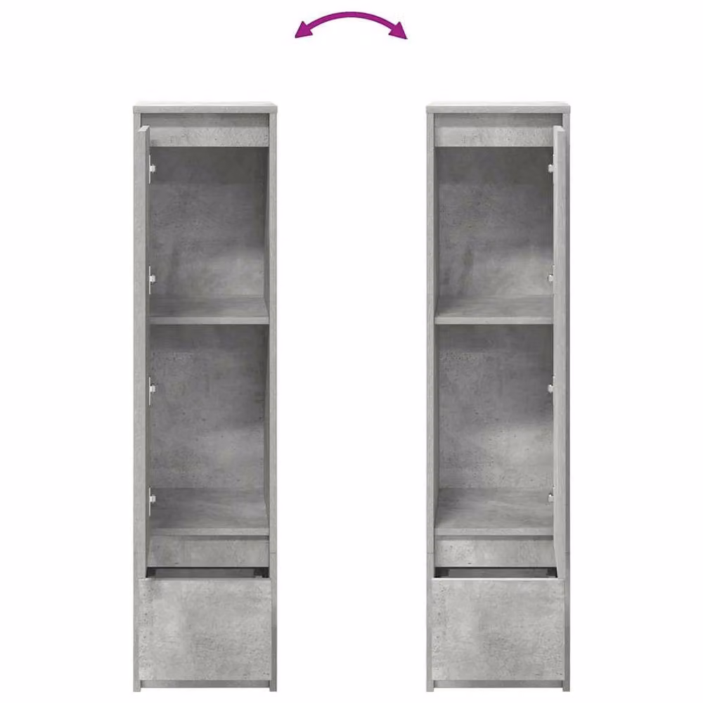 Berkfield Home Highboard in Concrete Grey with Internal Drawers and Shelves, W/D/H: 29.5 x 34.0 x 119.5 cm – 3