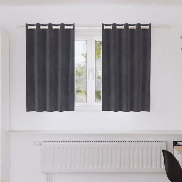 Berkfield Home Grey Velvet Blackout Curtains with Eyelets, 2 Pack