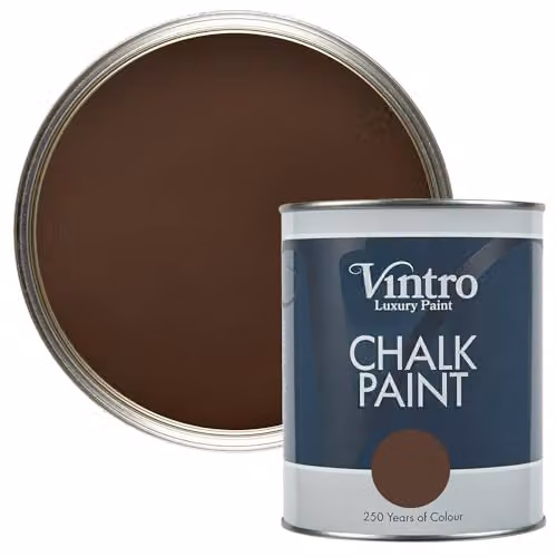 Vintro Dark Brown Ribwort Chalk Paint for Furniture, Walls and Woodwork, 1 l