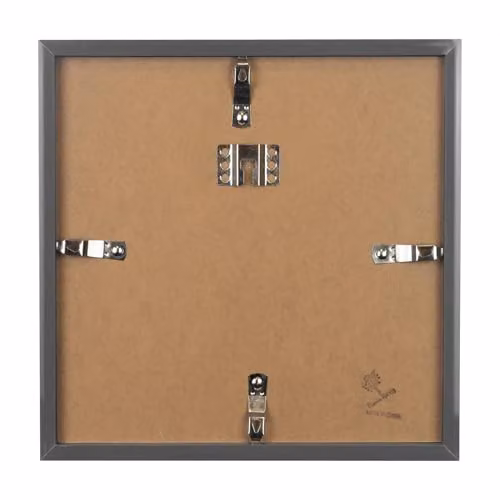 Nicola Spring 2 Piece Grey Square 3D Shadow Box Photo Frame Set with Glass Aperture – 2
