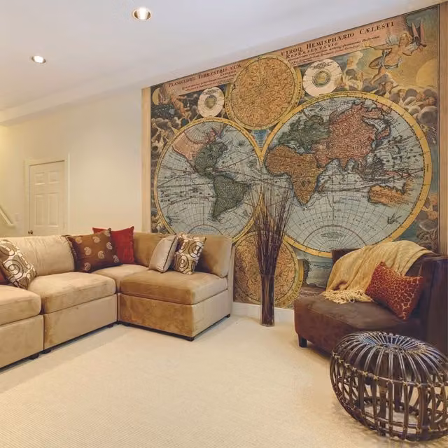Origin Murals Vintage Angels Wall Mural in Brown and Multicolour