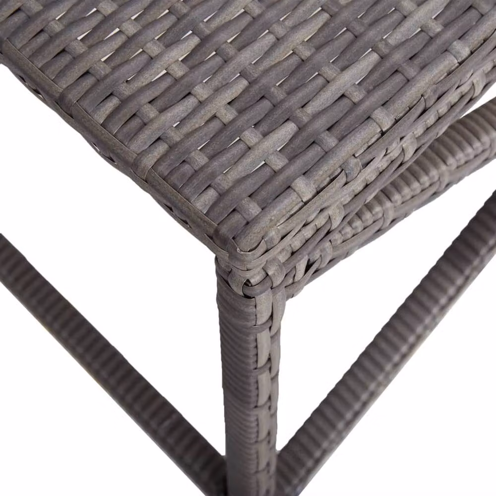 Berkfield Home Grey Poly Rattan and Steel Garden Bench W/D/H: 120 x 40 x 43 cm – 3