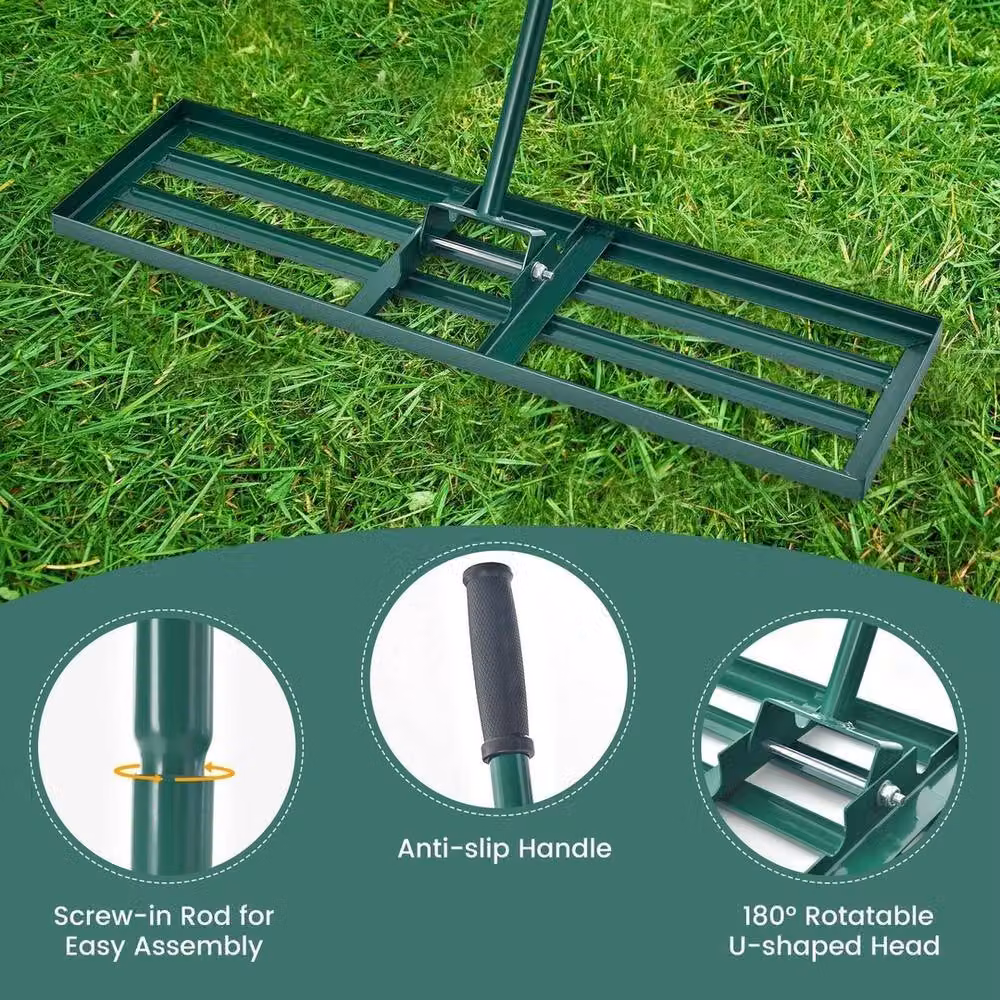 VOGREX Heavy Duty Lawn Level Tool with Handle, Green, W: 106 cm, H: 25 cm – 3
