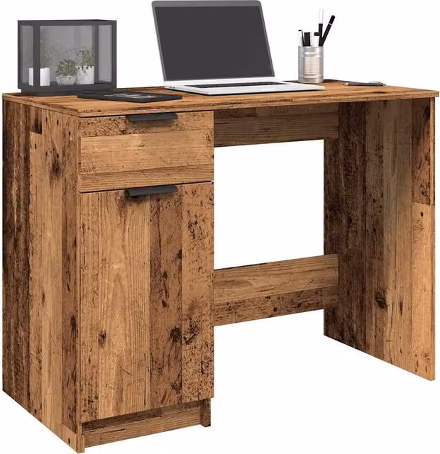Berkfield Brown Engineered Wood Computer Desk W/D/H: 100 x 50 x 75 cm