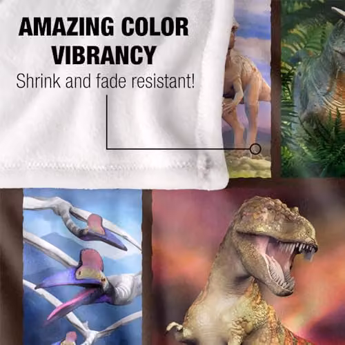 JQ Licensing Royce Mcclure Dino Mosaic Silky Touch Super Soft Fleece Throw Blanket in White, W/D/H: 152 x 127 cm – 2