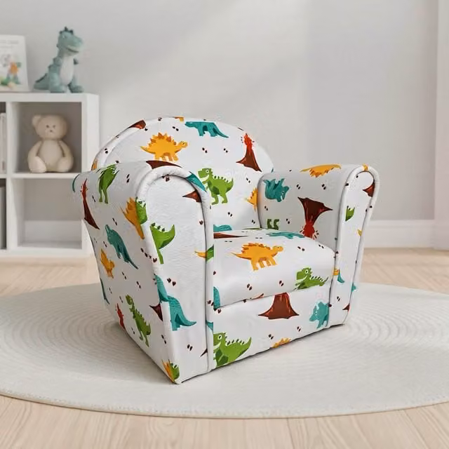 Kidsaw Grey and Multicolour Fabric Kids Mini Chair Sofa for Children's Rooms
