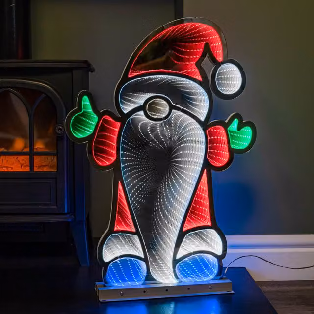 Samuel ALEXANDER 60cm Infinity Christmas Santa on Metal Base with Multi-Coloured LEDs – 1