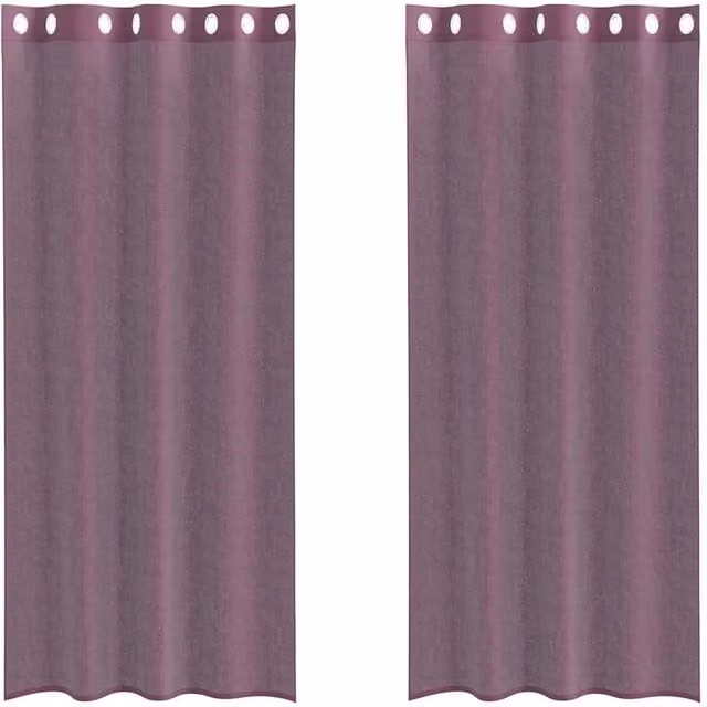 Berkfield Home Purple Voile Fabric Panel Curtains with Eyelets, 2 Pack, W: 140 cm, H: 245 cm – 1