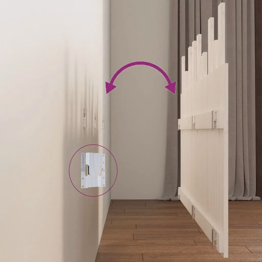Berkfield Home White Solid Pine Wood Wall Mounted Headboard W: 159.5 cm, D: 3 cm, H: 80 cm – 3
