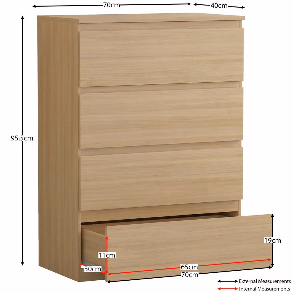 HD Designs Denver 4 Drawer Chest of Drawers in Brown – 2
