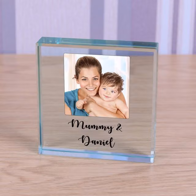 Uniqueful Personalised Mummy and Glass Token for Mum in Beige and Transparent