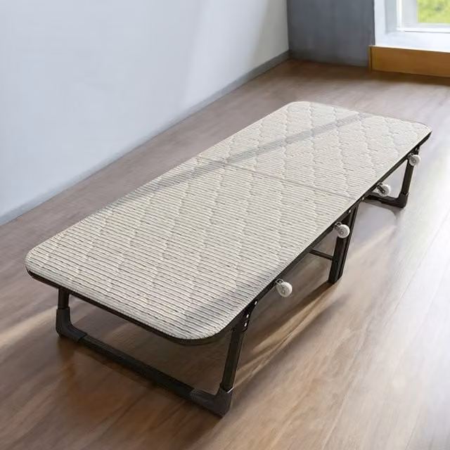 Livingandhome Portable Folding Rollaway Bed in White and Black