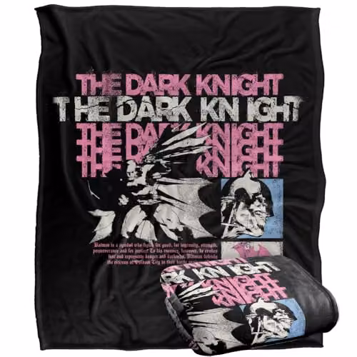 Warner Bros. Batman The Dark Knight Silky Touch Super Soft Fleece Throw Blanket, Multicolour, W: 152 cm, D: 127 cm