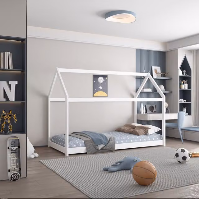 Kosy Koala White Solid Pine Wooden Kids House Bed Frame 90 x 190 cm