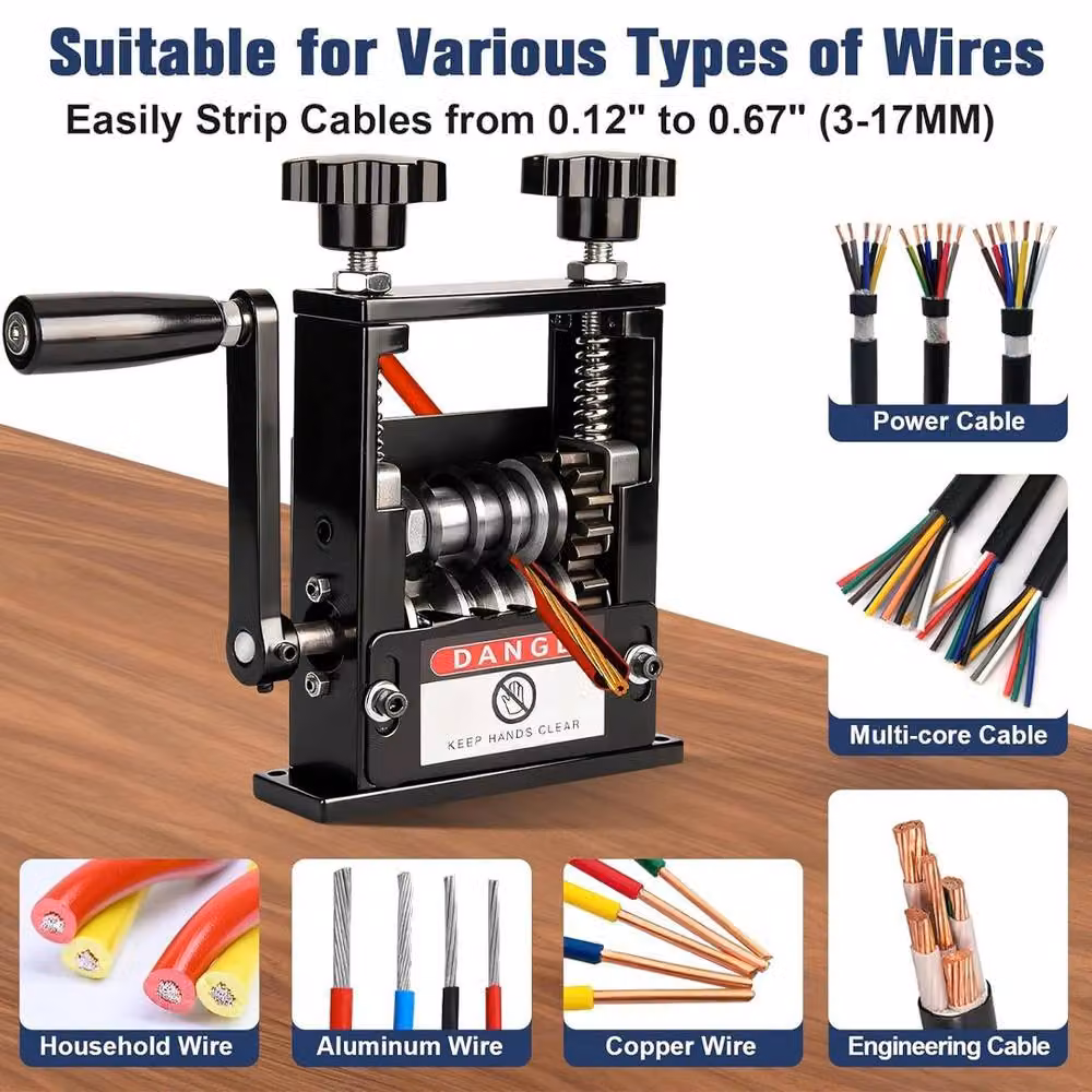 Ventryn Manual Electric Wire Stripping Machine for Cable Recycling in Black – 3