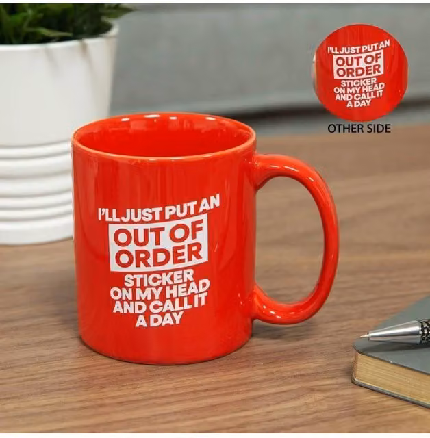 KDMD Ministry of Humour Out of Order Ceramic Mug Set, Multicolour, 2 Pack