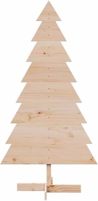 Berkfield Home Festive Wooden Christmas Tree in Beige, Height: 150 cm
