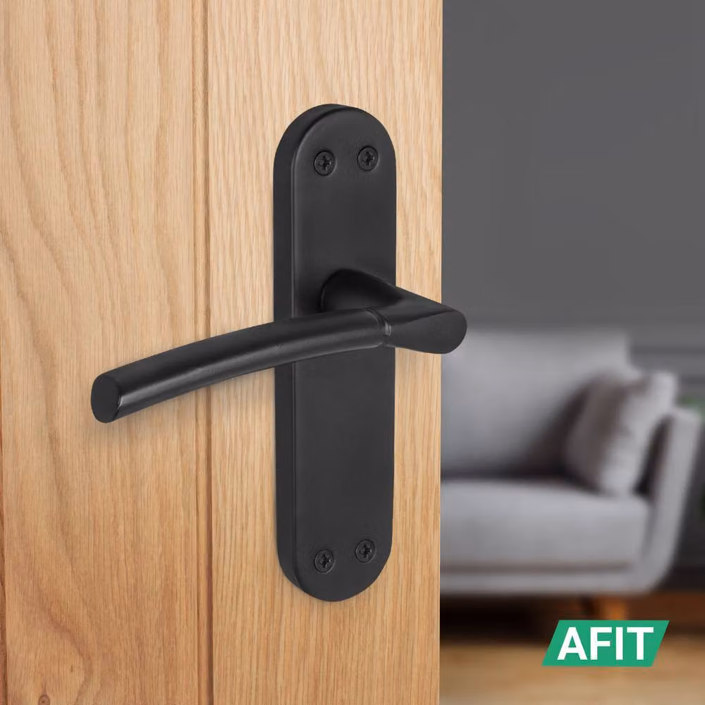 AFIT Matt Black Door Handles and Latch Hinges Set, 4 Pairs, 150 x 150 mm – 5