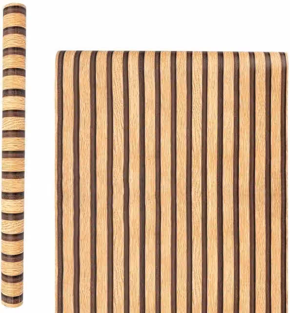 NESTLUNE Brown 3D Wood Panel Effect Slat Panelling Wallpaper, W: 100 cm, H: 15 cm