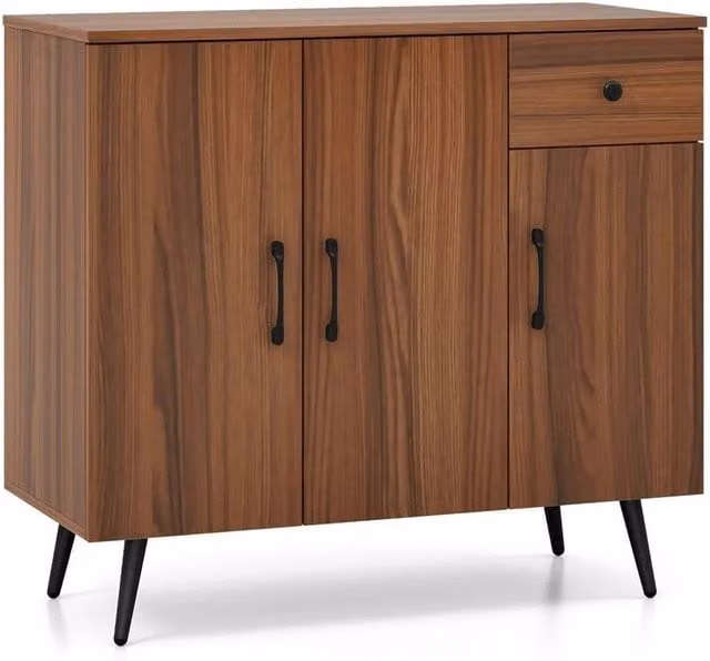 KORVIXA Modern Brown Storage Cabinet Sideboard with Adjustable Shelving W/H: 100 x 100 cm