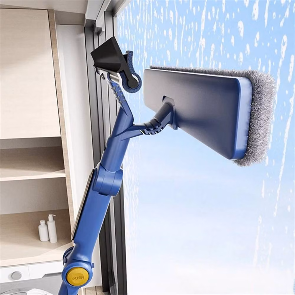 SPETLEK Blue Telescopic Window Cleaning Brush and Squeegee with Microfibre Head – 4