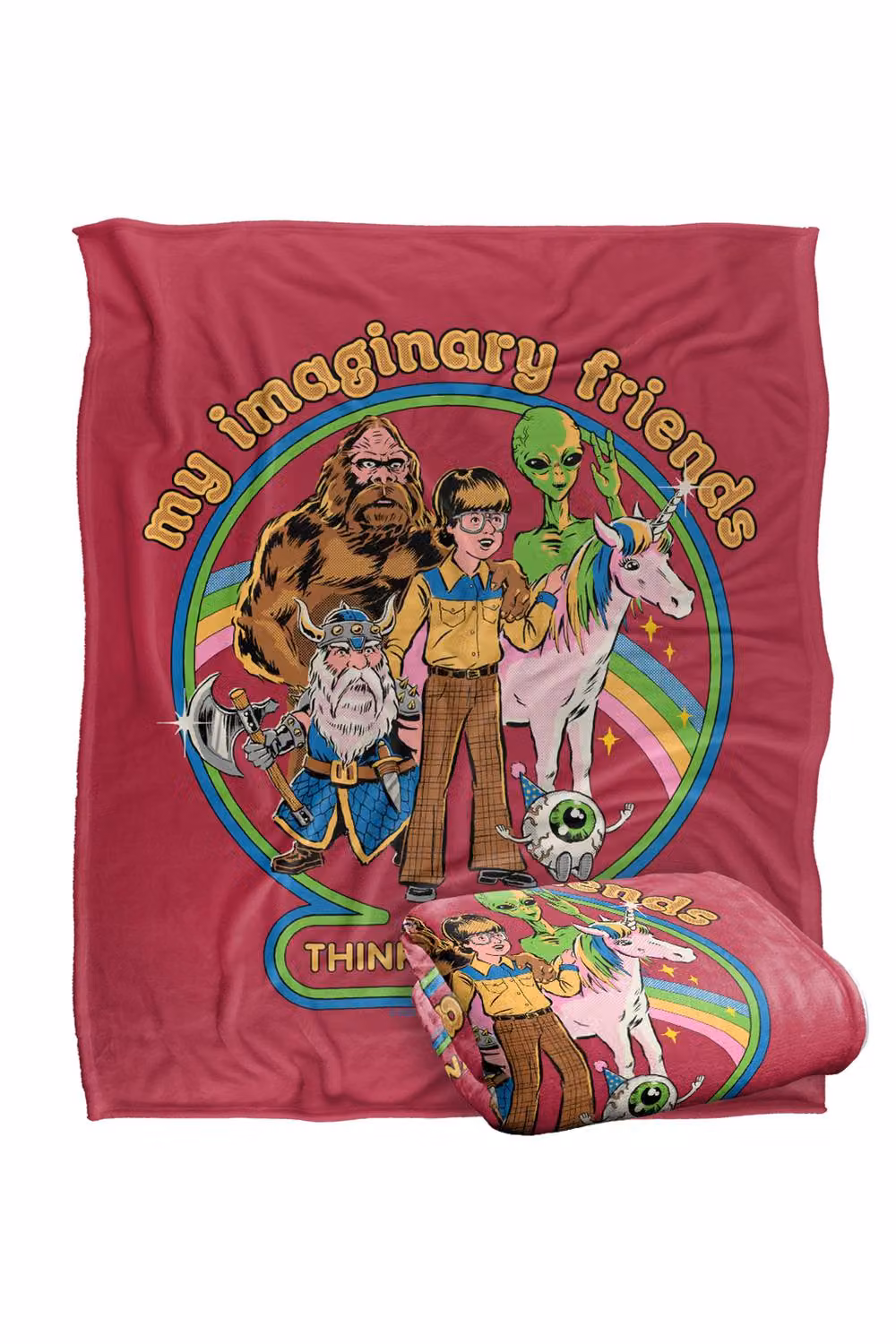 Steven Rhodes My Imaginary Friends Multicolour Super Soft Fleece Throw Blanket W/D/H: 91 x 147 cm – 2
