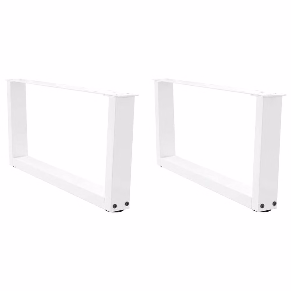 Berkfield Home V-Shape Dining Table Legs, 2 Pieces, White Steel, H: 70 cm, W: 30-31.3 cm