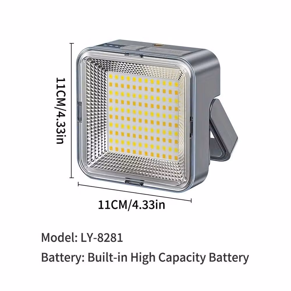 NESTLUNE Magnetic Solar 120 LED Rechargeable Work Light in Grey – 2
