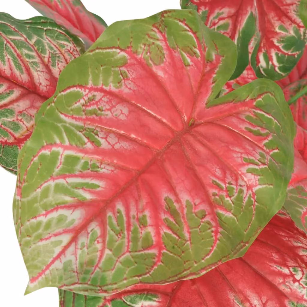 Berkfield Home Artificial Caladium Potted Plant in Green and Red, Height: 85 cm – 2
